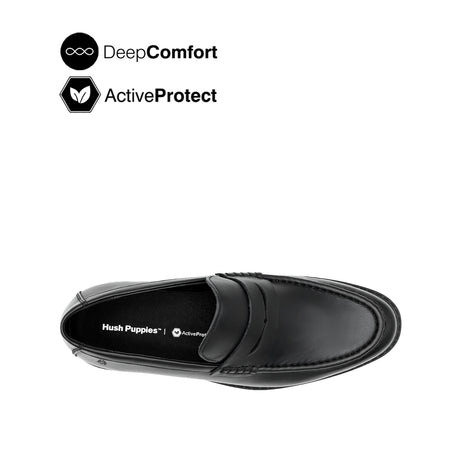 Salvador Penny Men's Shoes - Black Leather Hush Puppies Philippines