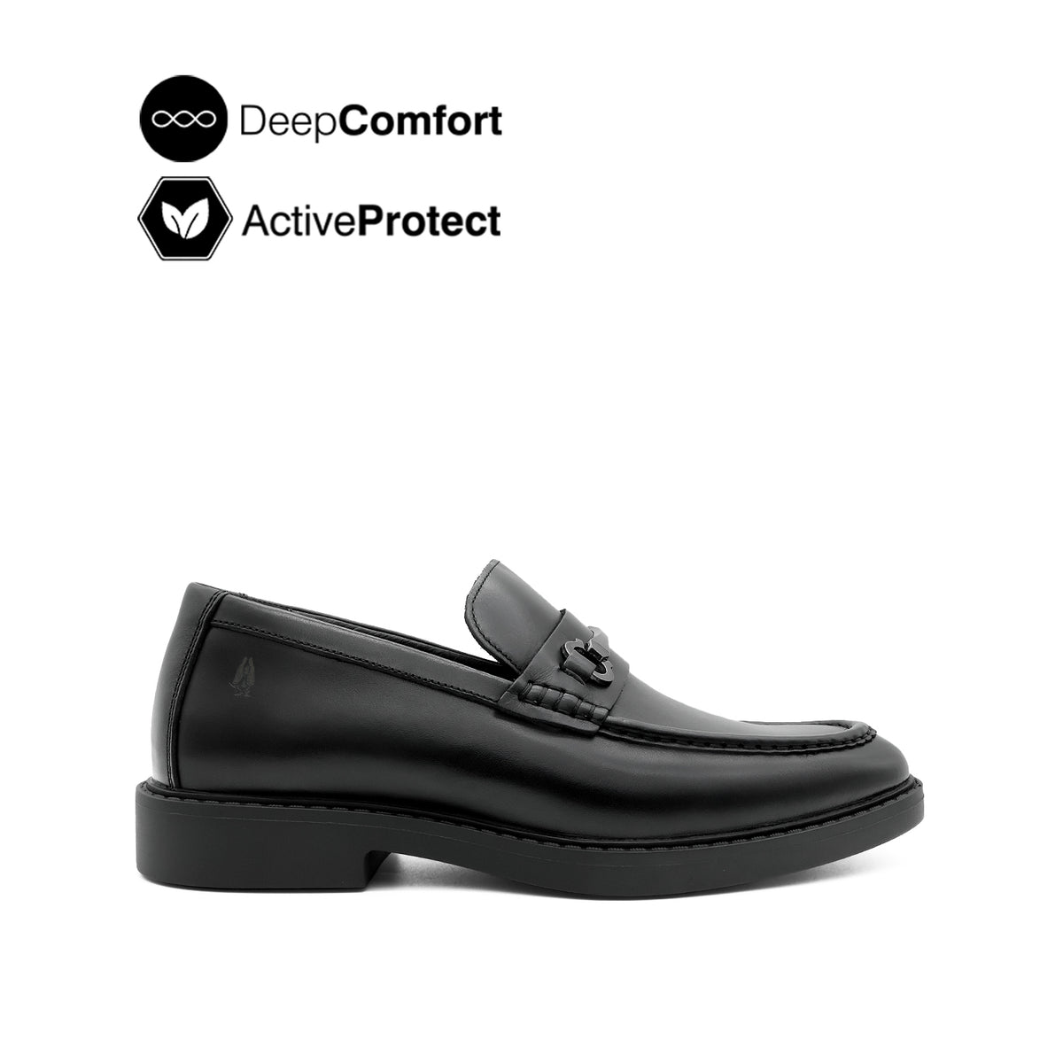 Salvador Metal Bit Men's Shoes - Black Leather Hush Puppies Philippines