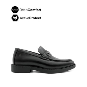 Salvador Metal Bit Men's Shoes - Black Leather Hush Puppies Philippines
