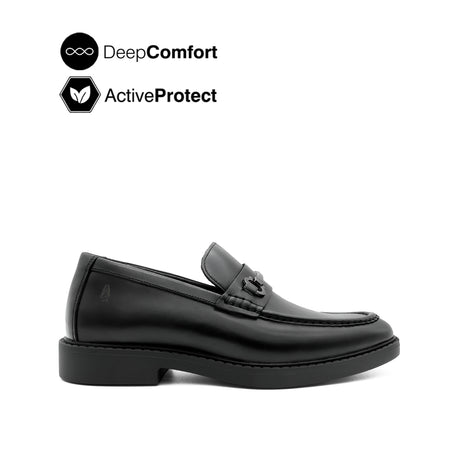 Salvador Metal Bit Men's Shoes - Black Leather Hush Puppies Philippines