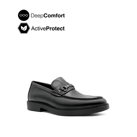 Salvador Metal Bit Men's Shoes - Black Leather Hush Puppies Philippines