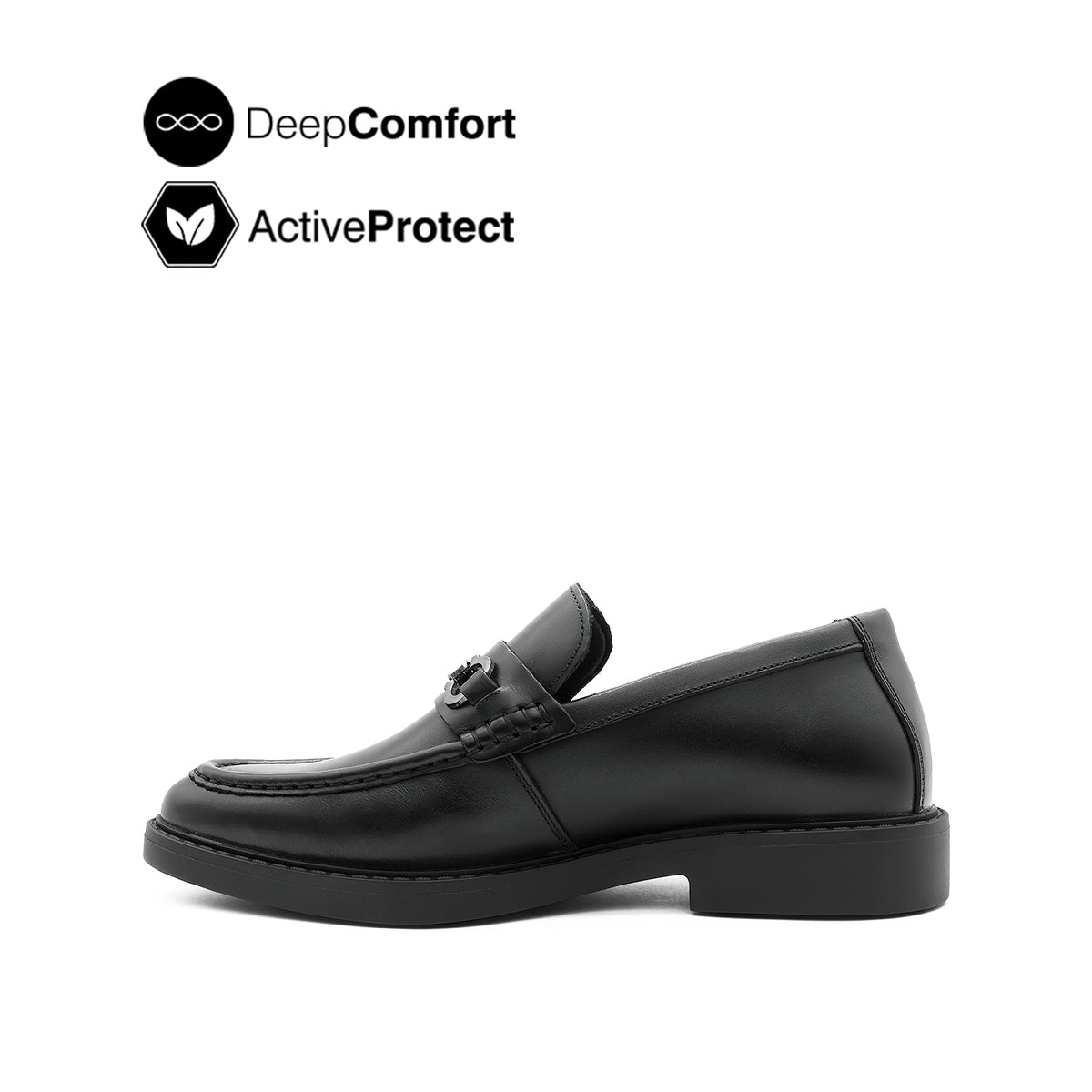 Salvador Metal Bit Men's Shoes - Black Leather Hush Puppies Philippines