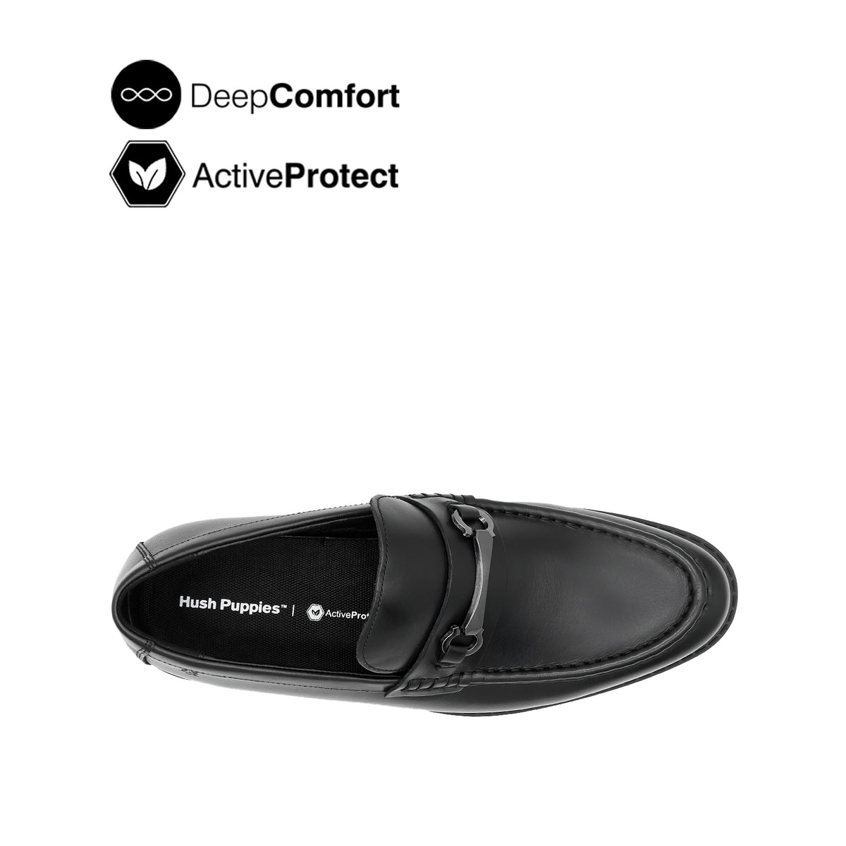Salvador Metal Bit Men's Shoes - Black Leather Hush Puppies Philippines