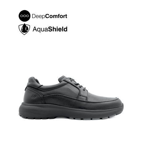 Reid Lace Up Apron Toe Men's Shoes - Black Leather