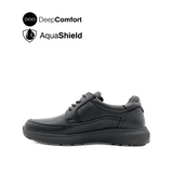 Reid Lace Up Apron Toe Men's Shoes - Black Leather