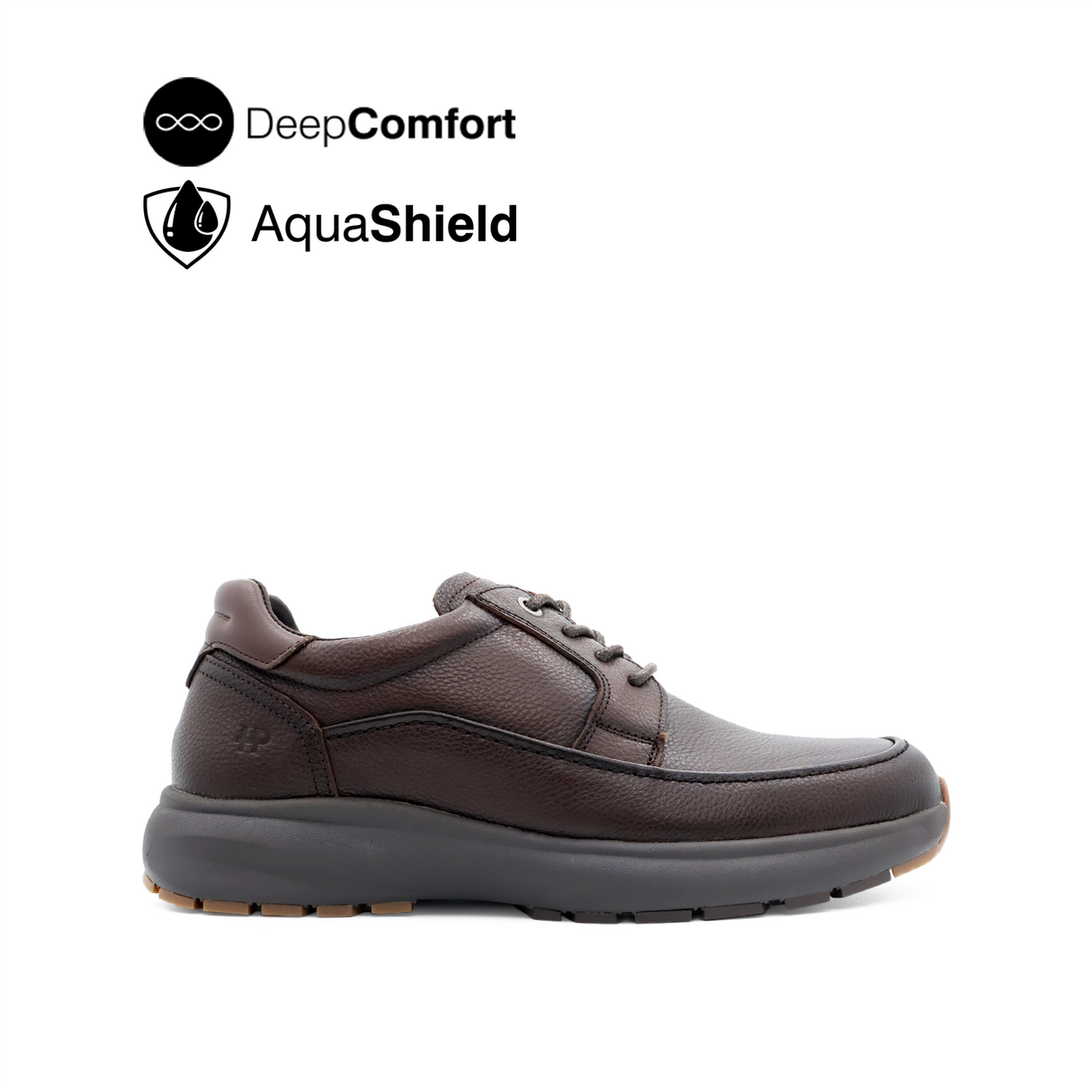 Reid Lace Up Apron Toe Men's Shoes - Dark Brown Leather