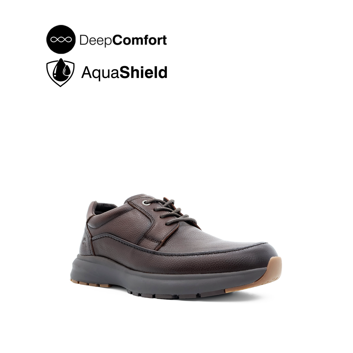 Reid Lace Up Apron Toe Men's Shoes - Dark Brown Leather