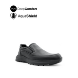 Reid Slip On Apron Toe Men's Shoes - Black Leather