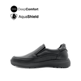 Reid Slip On Apron Toe Men's Shoes - Black Leather