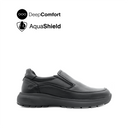 Reid Slip On Apron Toe Men's Shoes - Black Leather