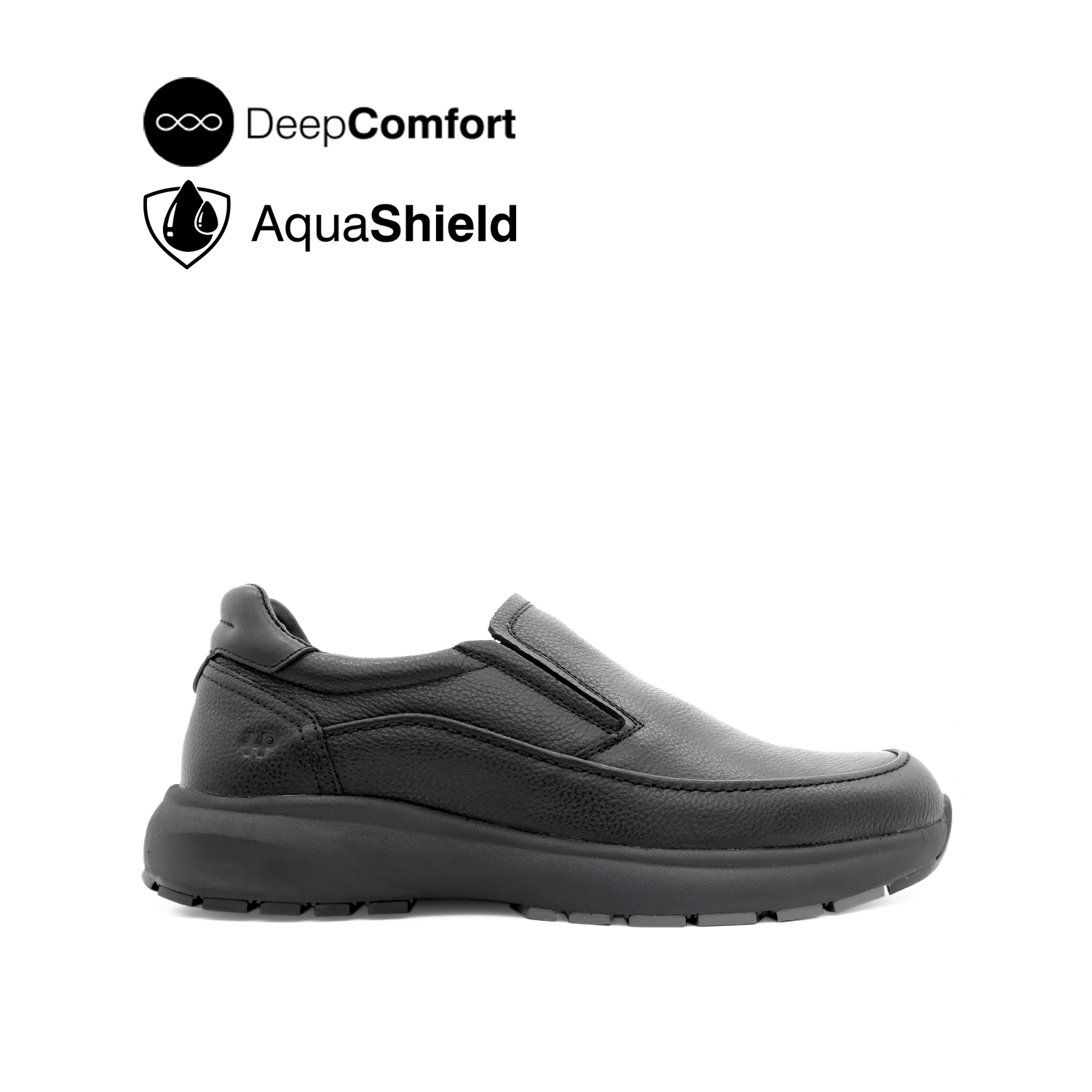 Reid Slip On Apron Toe Men's Shoes - Black Leather