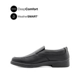 Vigo Slip On Apron Toe Men's Shoes - Black Leather WP