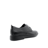 Ruffy Lace Up Plain Toe Men's Shoes - Black Leather