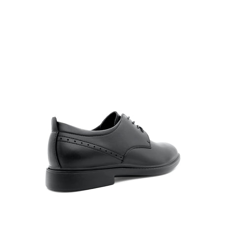 Ruffy Lace Up Plain Toe Men's Shoes - Black Leather