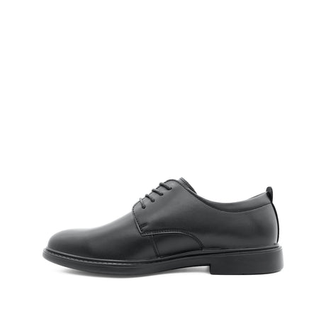 Ruffy Lace Up Plain Toe Men's Shoes - Black Leather