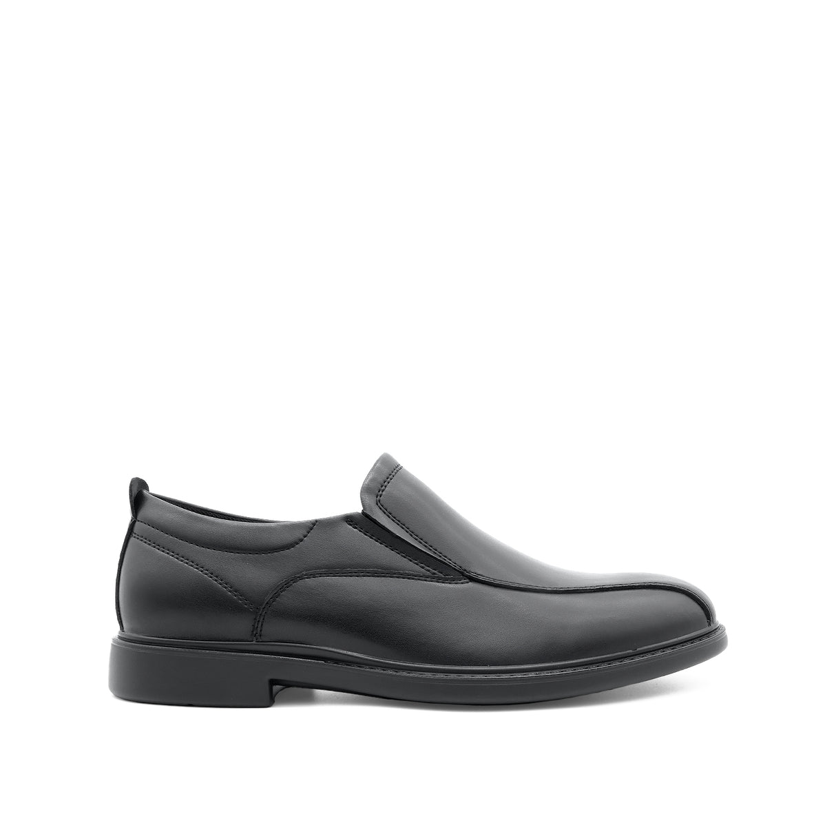 Ruffy Slip On Bike Toe Men's Shoes - Black Leather