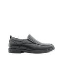 Ruffy Slip On Apron Toe Men's Shoes - Black Leather