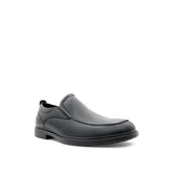 Ruffy Slip On Apron Toe Men's Shoes - Black Leather