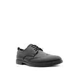 Ruffy Lace Up Wing Tip Men's Shoes - Black Leather