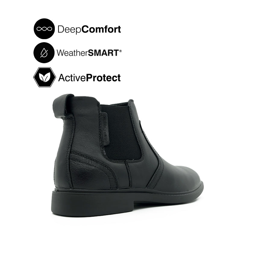 Hush puppies black boots hotsell