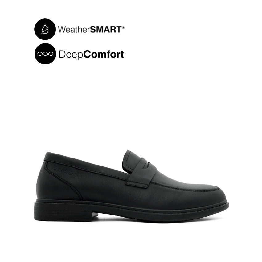 Discount on Hush Puppies  shoes - SKU: Marshall Penny Men's Shoes - Black Leather WP