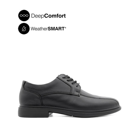 Vash Lace Up Bike Toe Men's Shoes - Black Leather WP