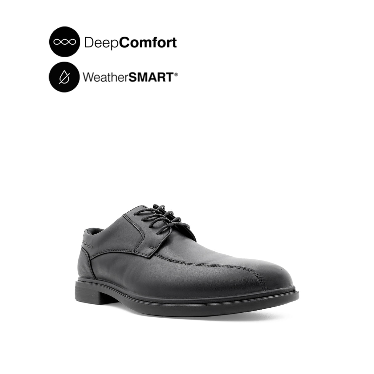 Vash Lace Up Bike Toe Men's Shoes - Black Leather WP
