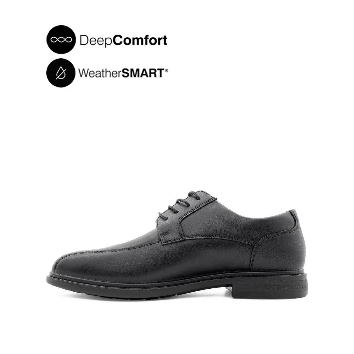 Vash Lace Up Bike Toe Men's Shoes - Black Leather WP