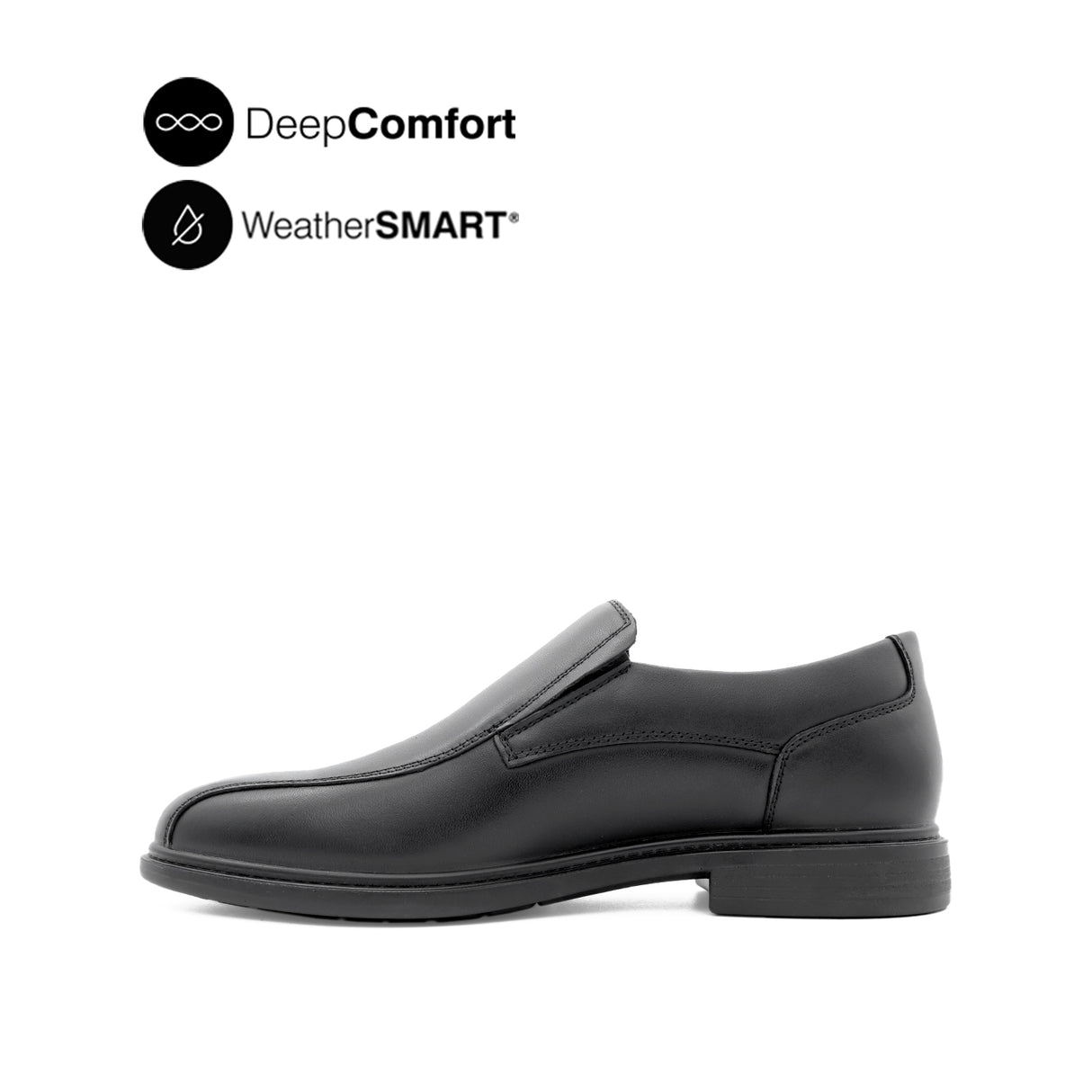 Vash Slip On Bike Toe Men's Shoes - Black Leather WP