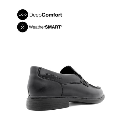 Vash Slip On Penny Men's Shoes - Black Leather WP