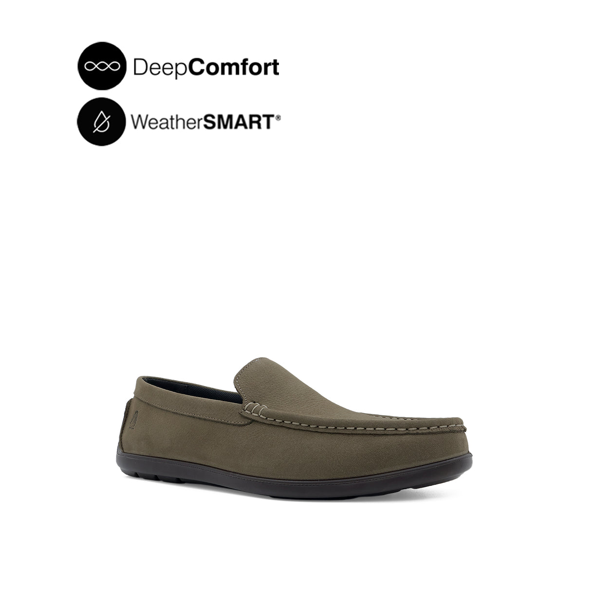 Sailor Slip On Mocc Toe Men's Shoes - Grey Tumbled Nubuck WP