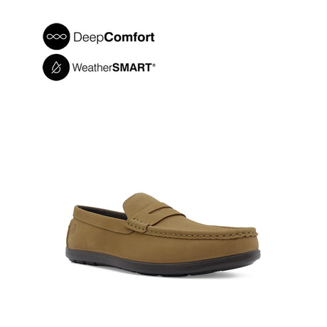Sailor Slip On Penny Men's Shoes - Khaki Tumbled Nubuck WP