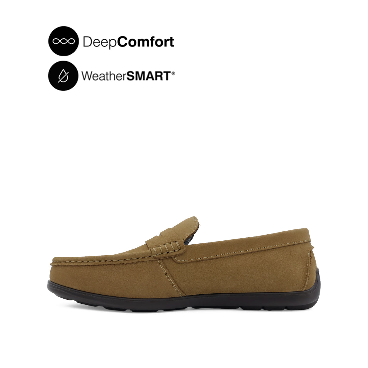 Sailor Slip On Penny Men's Shoes - Khaki Tumbled Nubuck WP