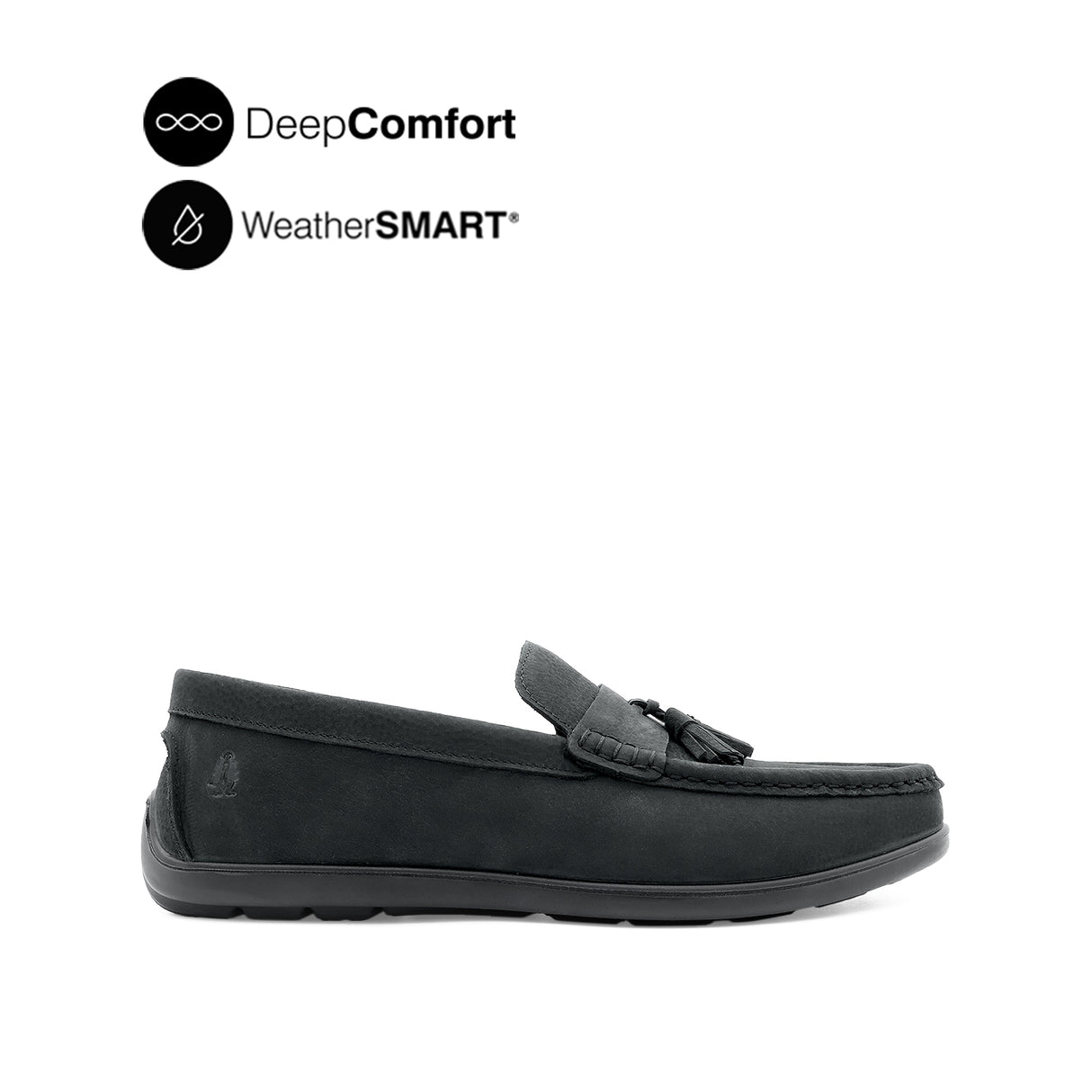 Salilor Slip On Tassel Men's Shoes - Black Nubuck WP