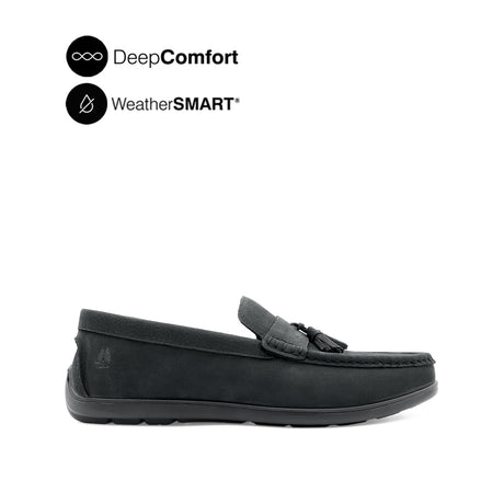 Salilor Slip On Tassel Men's Shoes - Black Nubuck WP