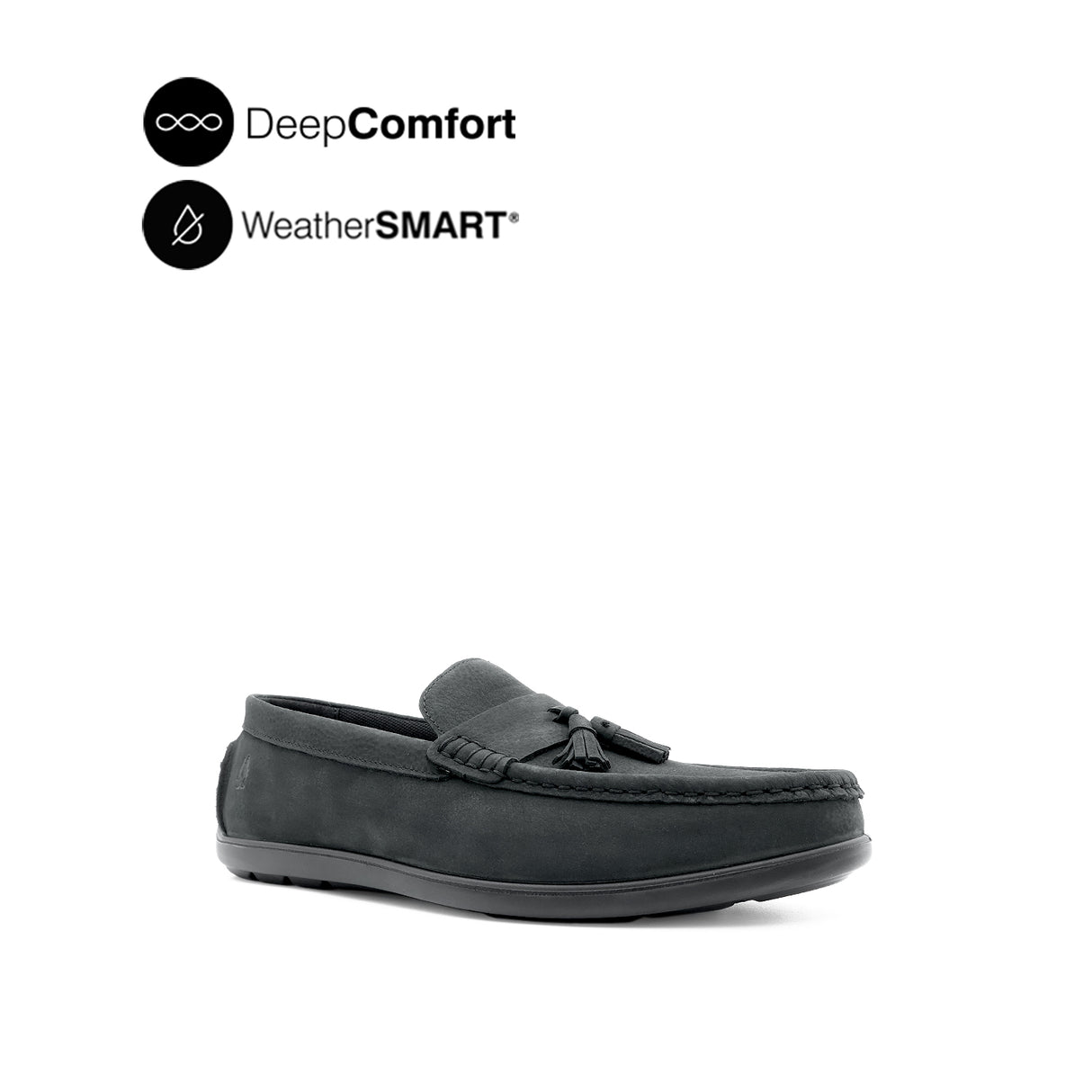 Salilor Slip On Tassel Men's Shoes - Black Nubuck WP