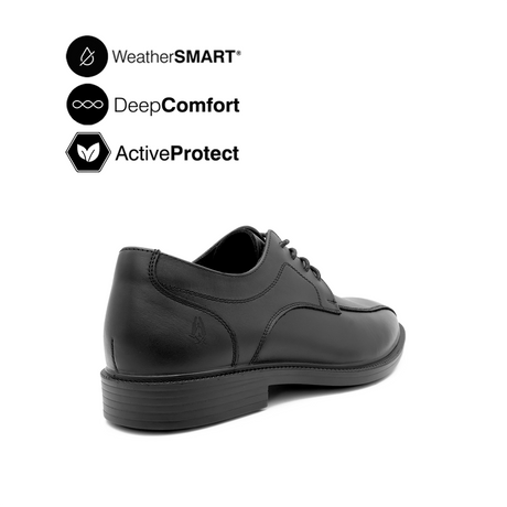 Ryder Lace Up BT Men's Shoes - Black Leather WP Hush Puppies Philippines