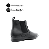 Pierre Chelsea Plain Toe Boots Men's Shoes - Black Leather Waterproof
