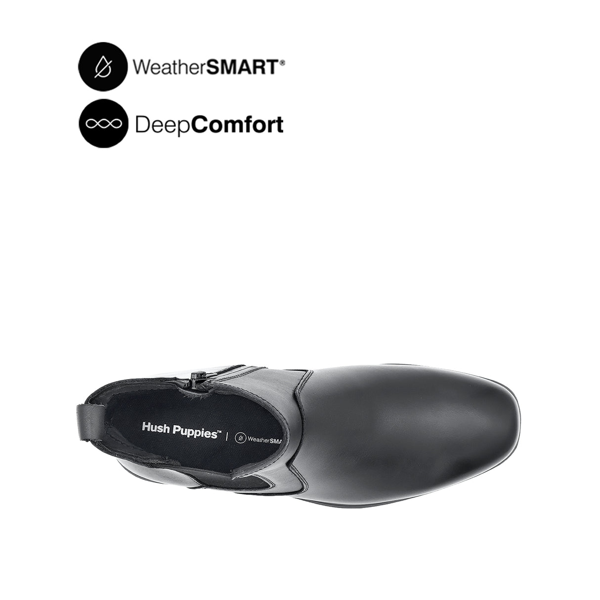 Pierre Chelsea Plain Toe Boots Men's Shoes - Black Leather Waterproof