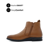 Pierre Chelsea Plain Toe Boots Men's Shoes - Tan Leather Waterproof