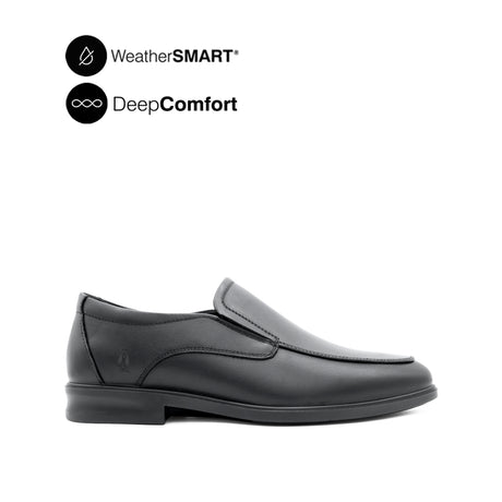 Pierre Slip On Apron Toe Men's Shoes- Black Leather Waterproof