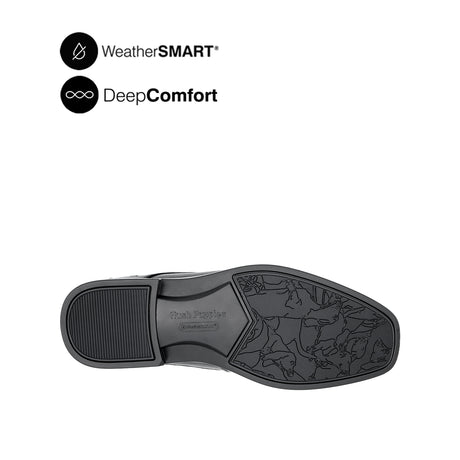 Pierre Slip On Apron Toe Men's Shoes- Black Leather Waterproof