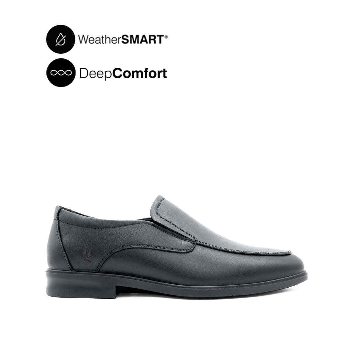 Pierre Slip On Apron Toe Men's Shoes- Black Leather Waterproof