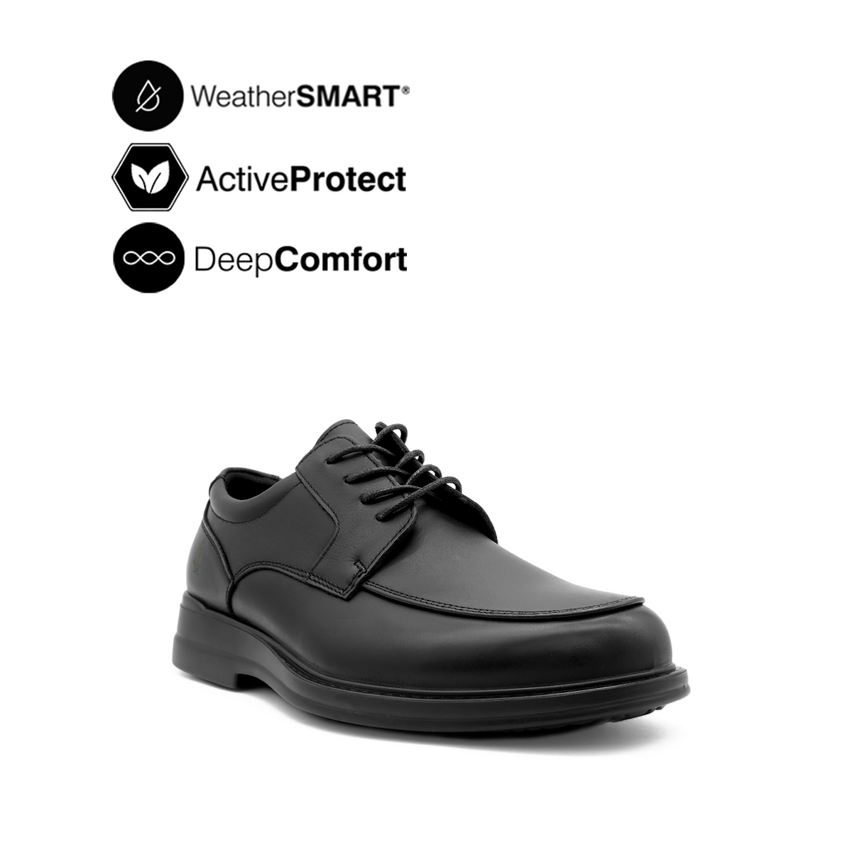 Theo Lace Up AT Men's Shoes - Black Leather WP Hush Puppies Philippines