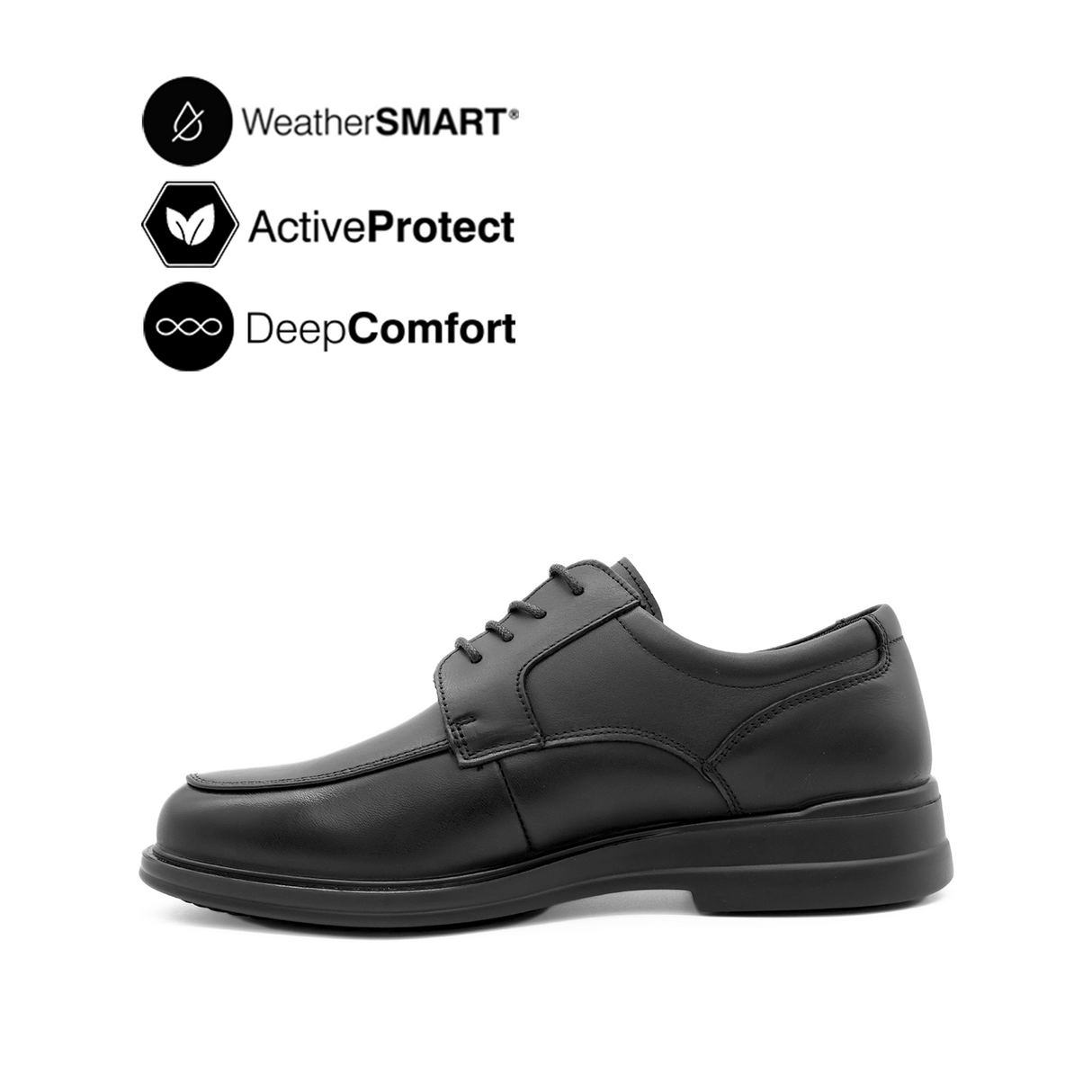 Theo Lace Up AT Men's Shoes - Black Leather WP Hush Puppies Philippines
