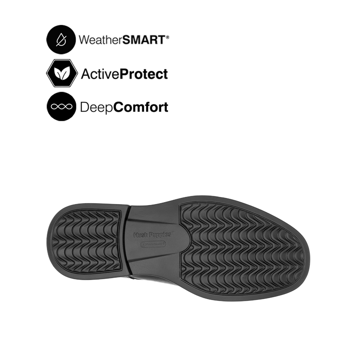 Theo Lace Up AT Men's Shoes - Black Leather WP Hush Puppies Philippines