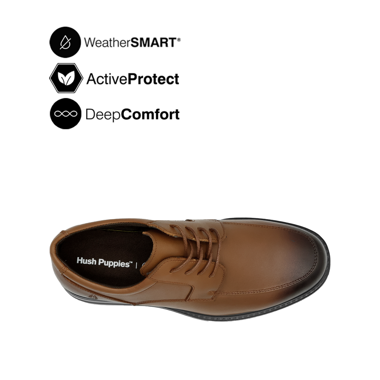 Theo Lace Up AT Men's Shoes - Deep Tan Leather WP Hush Puppies Philippines