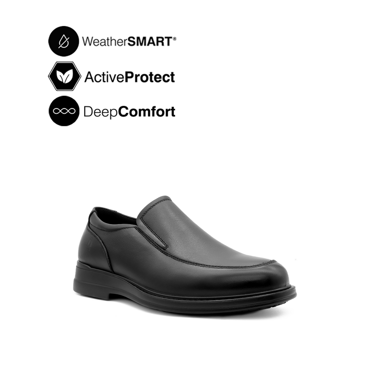 Theo Slip On AT Men's Shoes - Black Leather WP Hush Puppies Philippines