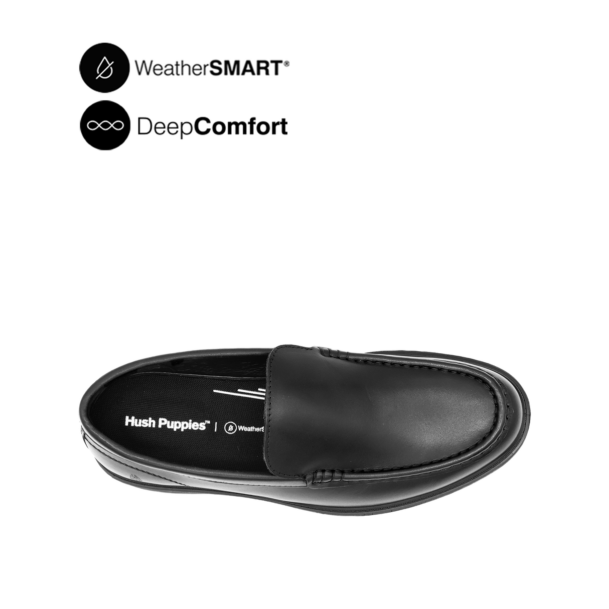 Napoleon Mocc Toe Men's Shoes - Black Leather WP Hush Puppies Philippines