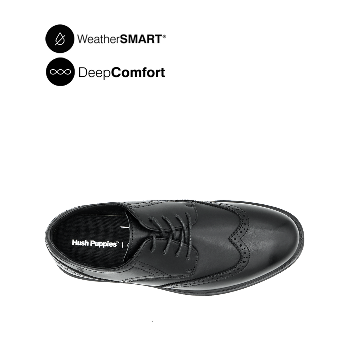 Napoleon Lace Up WT Men's Shoes - Black Leather WP Hush Puppies Philippines